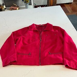 Pink faux suede jacket woman’s 10 petite